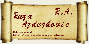 Ruža Azdejković vizit kartica